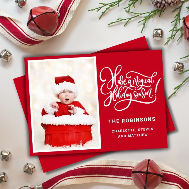 Carte de vœux photo de la saison des fêtes magique (Créateur téléchargé)