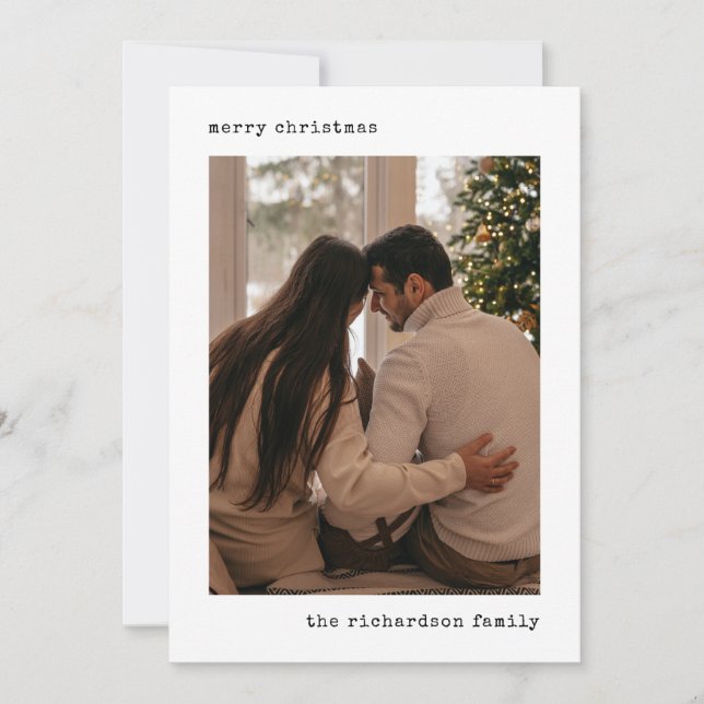 Carte de vœux photo de machine à écrire minimalist (Devant)