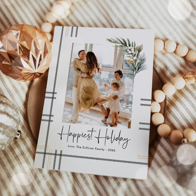 Carte de vœux photo de Noël à motif écossais moder (Créateur téléchargé)