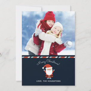 Carte de vœux photo de Noël avec un Père Noël mign