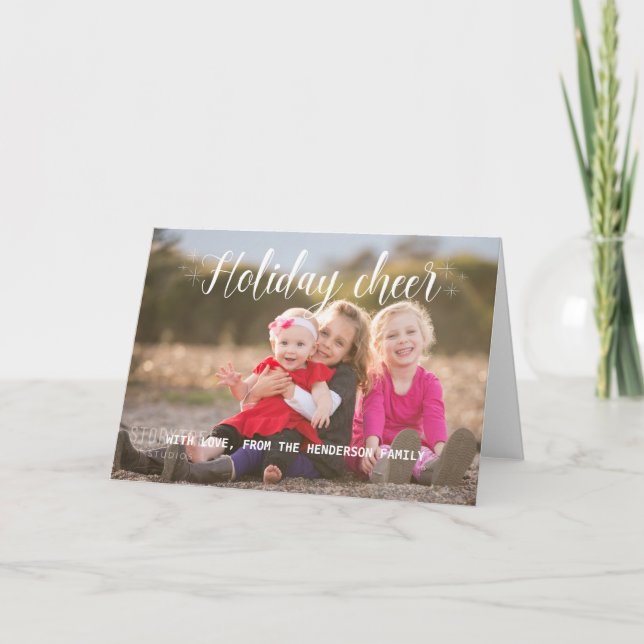 Carte de voeux photo de Noël blanc (Devant)