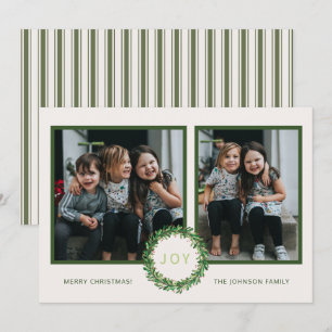 Carte de vœux photo de Noël Couronne de joie