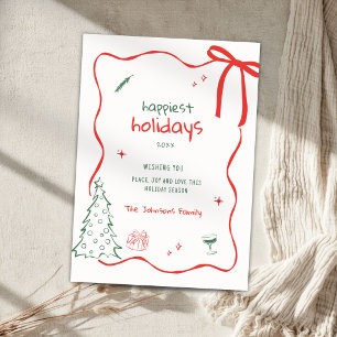 Carte de vœux photo de Noël fantaisiste dessinée à