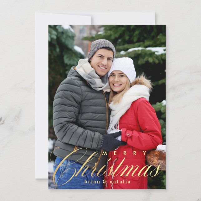 Carte de vœux photo de Noël joyeux (Devant)