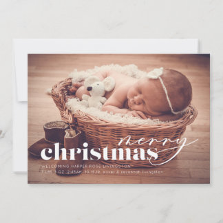 Carte de vœux photo de Noël pour l'arrivée d'un en