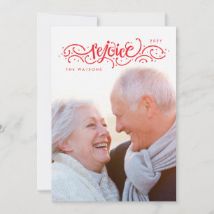 Carte de vœux photo de Noël religieuse Réjouissez-