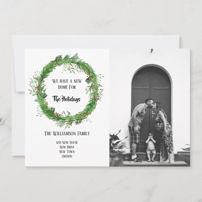 Carte de vœux photo de nouvelle maison dessinée à  (Devant)