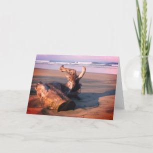 Carte de vœux photo de plage de Costa Rica en bois
