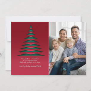 Carte de vœux photo de style papier sapin de Noël
