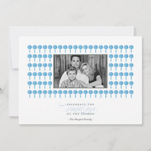Carte de vœux photo de vacances à motif paon menth