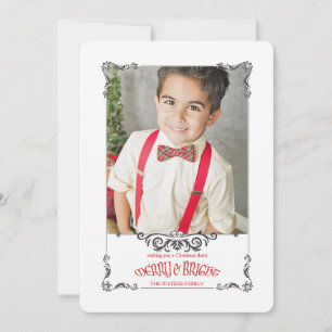Carte de vœux photo de vacances à support orné