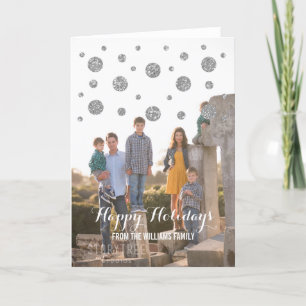 Carte de vœux photo de vacances avec confettis pai