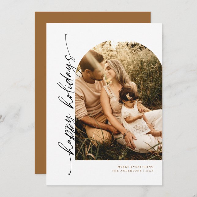 Carte de vœux photo de vacances avec écriture mode (Devant / Derrière)