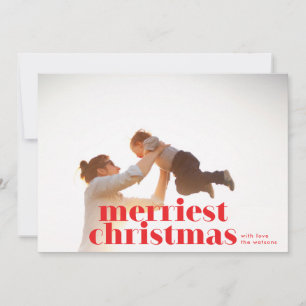 Carte de vœux photo de vacances de Noël rouge auda