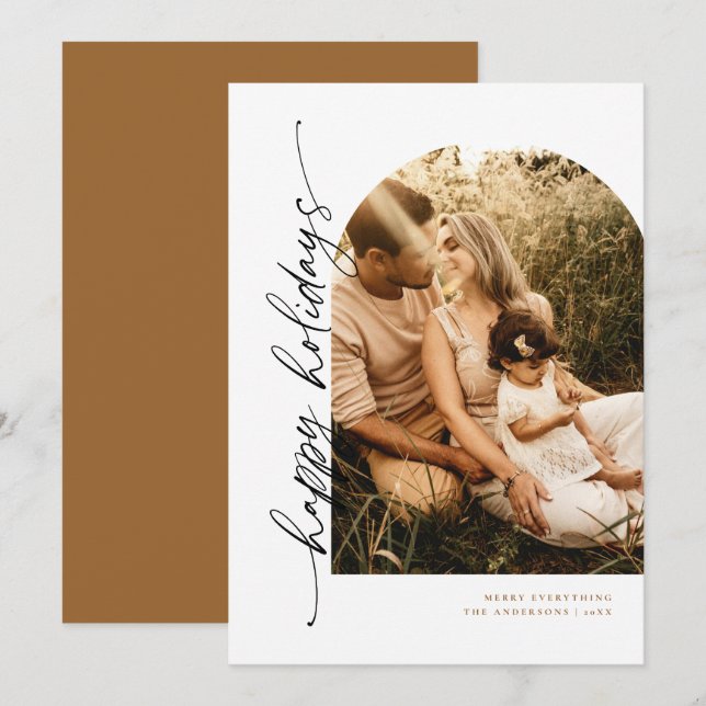 Carte de vœux photo de vacances écriture architect (Devant / Derrière)