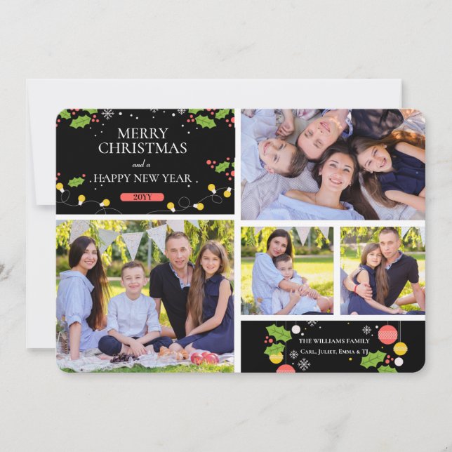 Carte de vœux photo de vacances en collage (Devant)