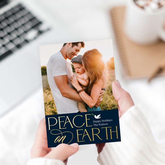 Carte de vœux photo de vacances en feuille d'alumi (Créateur téléchargé)