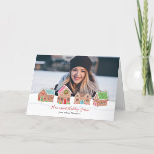 Carte de vœux photo de vacances Gingerbread Street