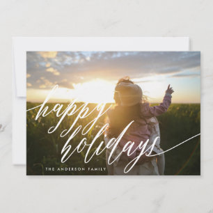 Carte de vœux photo de vacances heureuses Belle éc