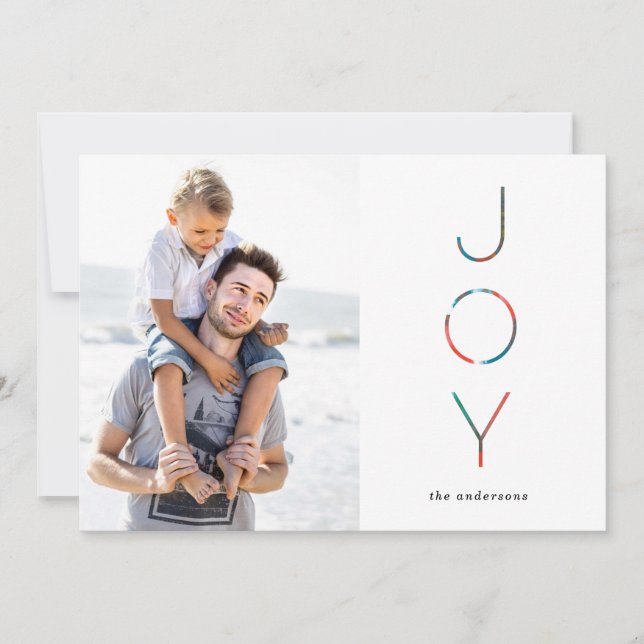 Carte de vœux photo de vacances Peinte avec Joie (Devant)