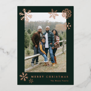 Carte de vœux photo de vacances Snowflakes