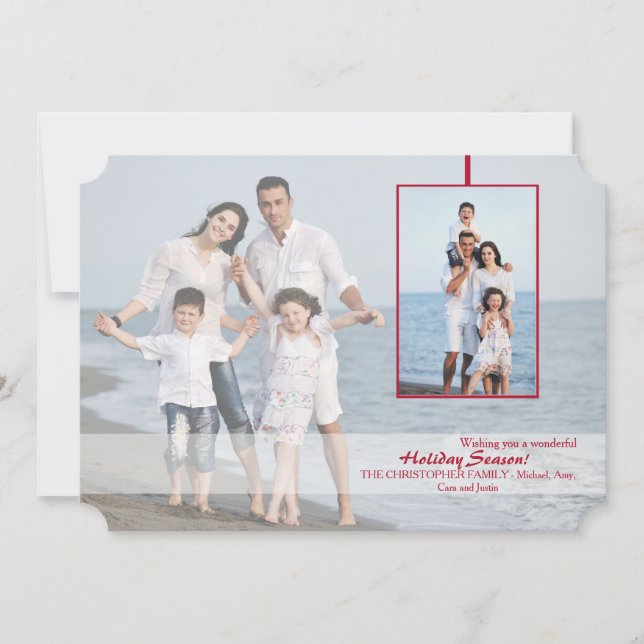 Carte de voeux photo de vacances transparente (Devant)