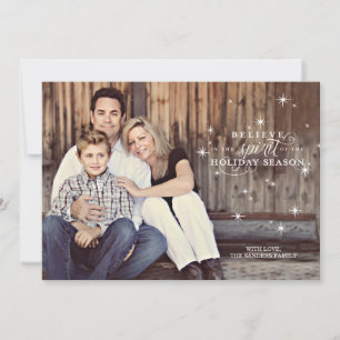 Carte de vœux photo de vacances Twinkle White Star