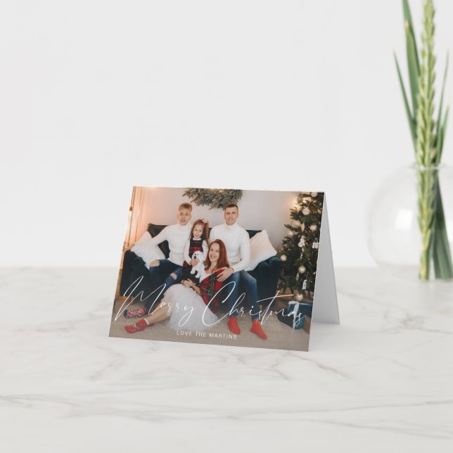 Carte de vœux photo d'écriture moderne pour Noël (Devant)