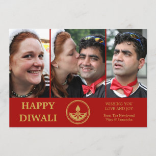 Carte de voeux photo Diwali - Couleur personnalisé