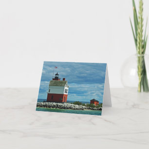 Carte de voeux photo du phare de Round Island
