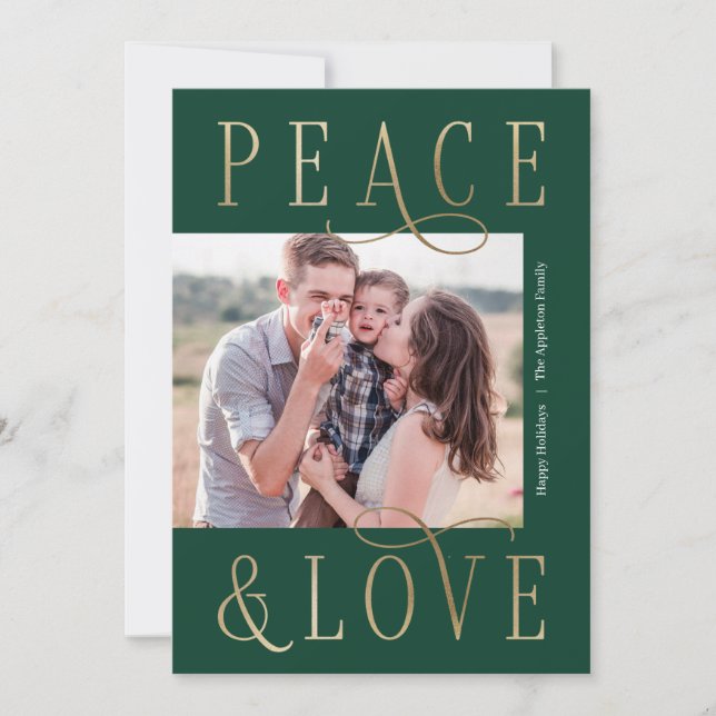 Carte de vœux photo éditable Loving Peace de fête (Devant)