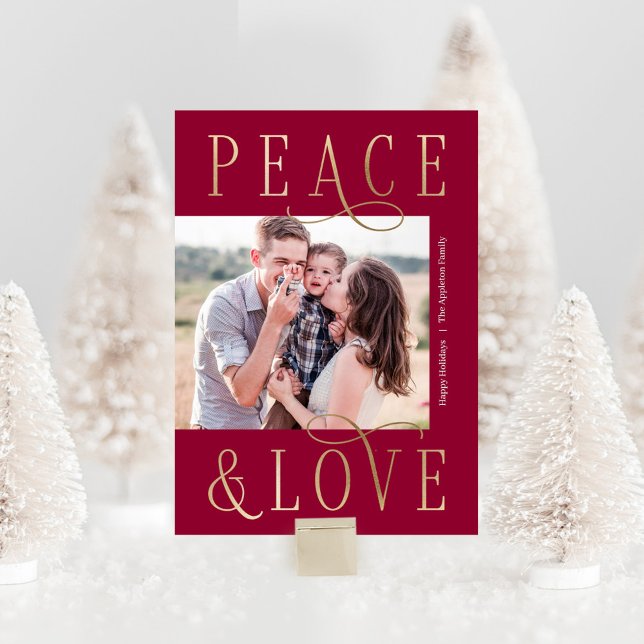 Carte de vœux photo éditable Loving Peace pour les (Créateur téléchargé)