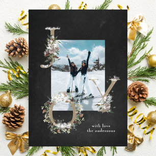Carte de vœux photo Floral Alphabet JOY sur tablea