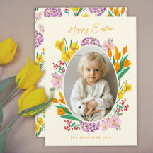 Carte de vœux photo florale de Pâques