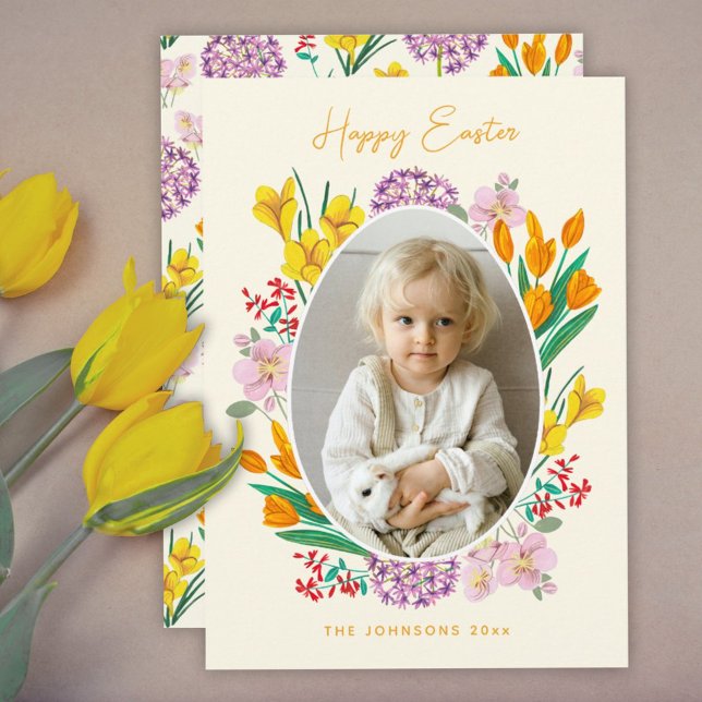 Carte de vœux photo florale de Pâques (Créateur téléchargé)