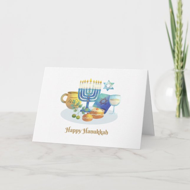 Carte de vœux photo Hanukkah Joyeux (Devant)