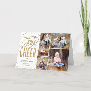 Carte de voeux photo Joy et Cheer Holiday
