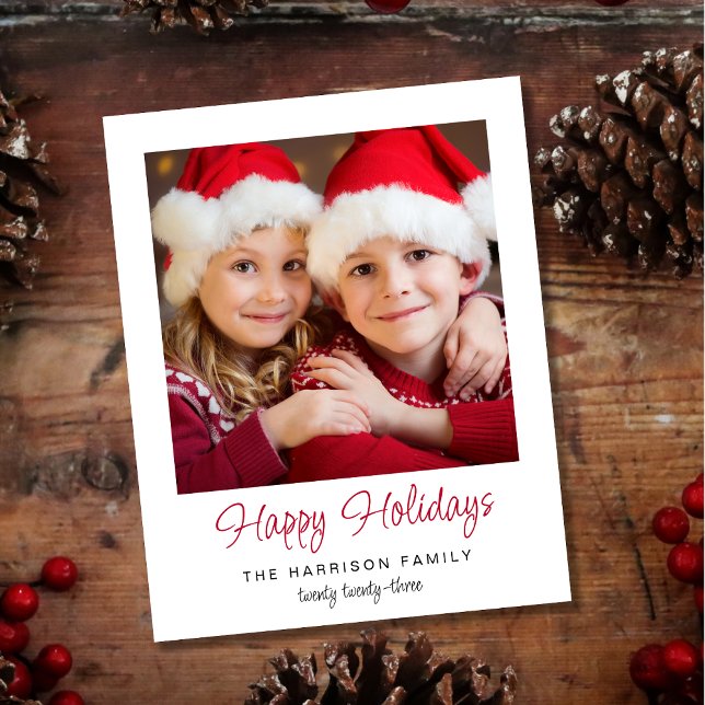 Carte de vœux photo Joyeuses Fêtes à petit budget (Add a personal touch to your holiday wishes by featuring your favorite family photo)