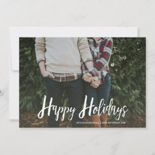 Carte de vœux photo Joyeuses Fêtes en tartan moder