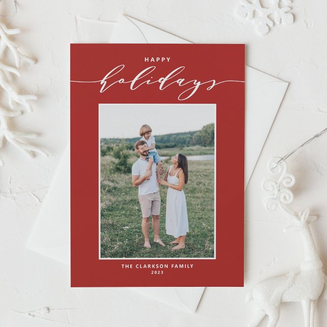 Carte de vœux photo Joyeuses Fêtes typographie mél (Créateur téléchargé)
