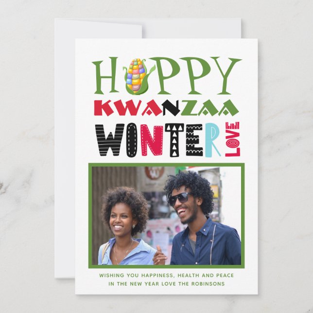 Carte de vœux photo Joyeux Kwanzaa Amour d'hiver (Devant)