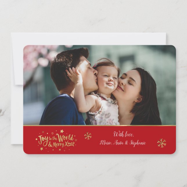 Carte de vœux photo Joyeux Noël au Monde (Devant)