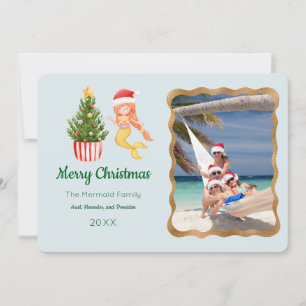 Carte de voeux photo Mermaid Joyeux Noël