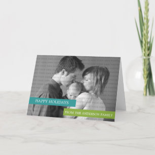Carte de vœux photo moderne (turquoise/vert)