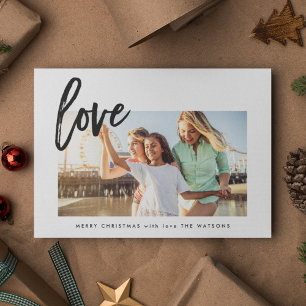 Carte de vœux photo noir et blanc Simple Amour Vac