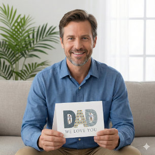 Carte de vœux photo Papa nous t'aimons