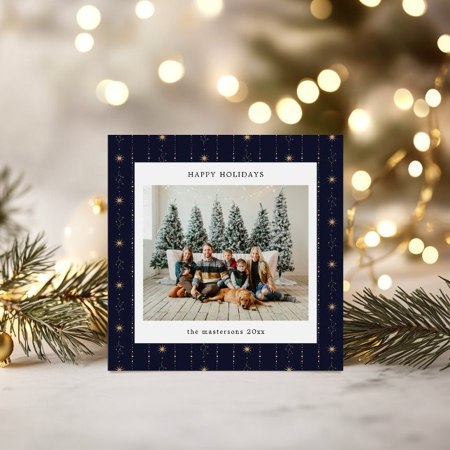 Carte de vœux photo papier peint étoiles bleues et (Créateur téléchargé)