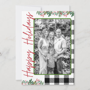 Carte de vœux photo personnalisée Joyeux HOLLY-jou