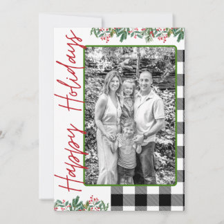Carte de vœux photo personnalisée Joyeux HOLLY-jou