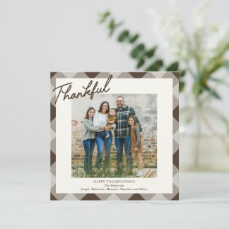 Carte de vœux photo plaid de remerciement pour Tha